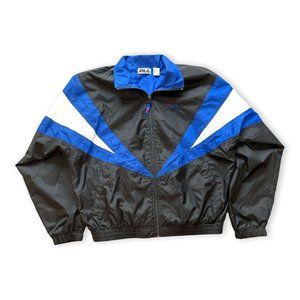 Vintage FILA Black and Blue Windbreaker Size Large